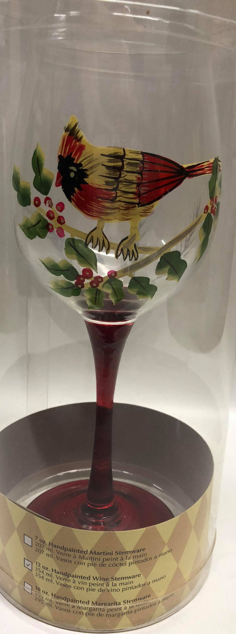 Cardinal wine glass