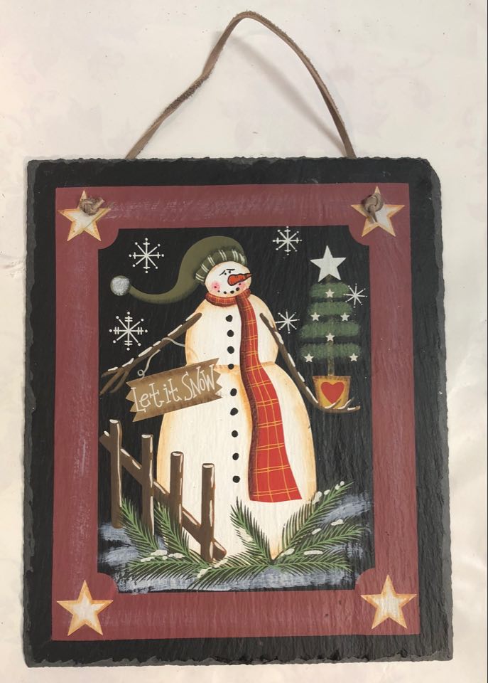 Snowman Slate Sign
