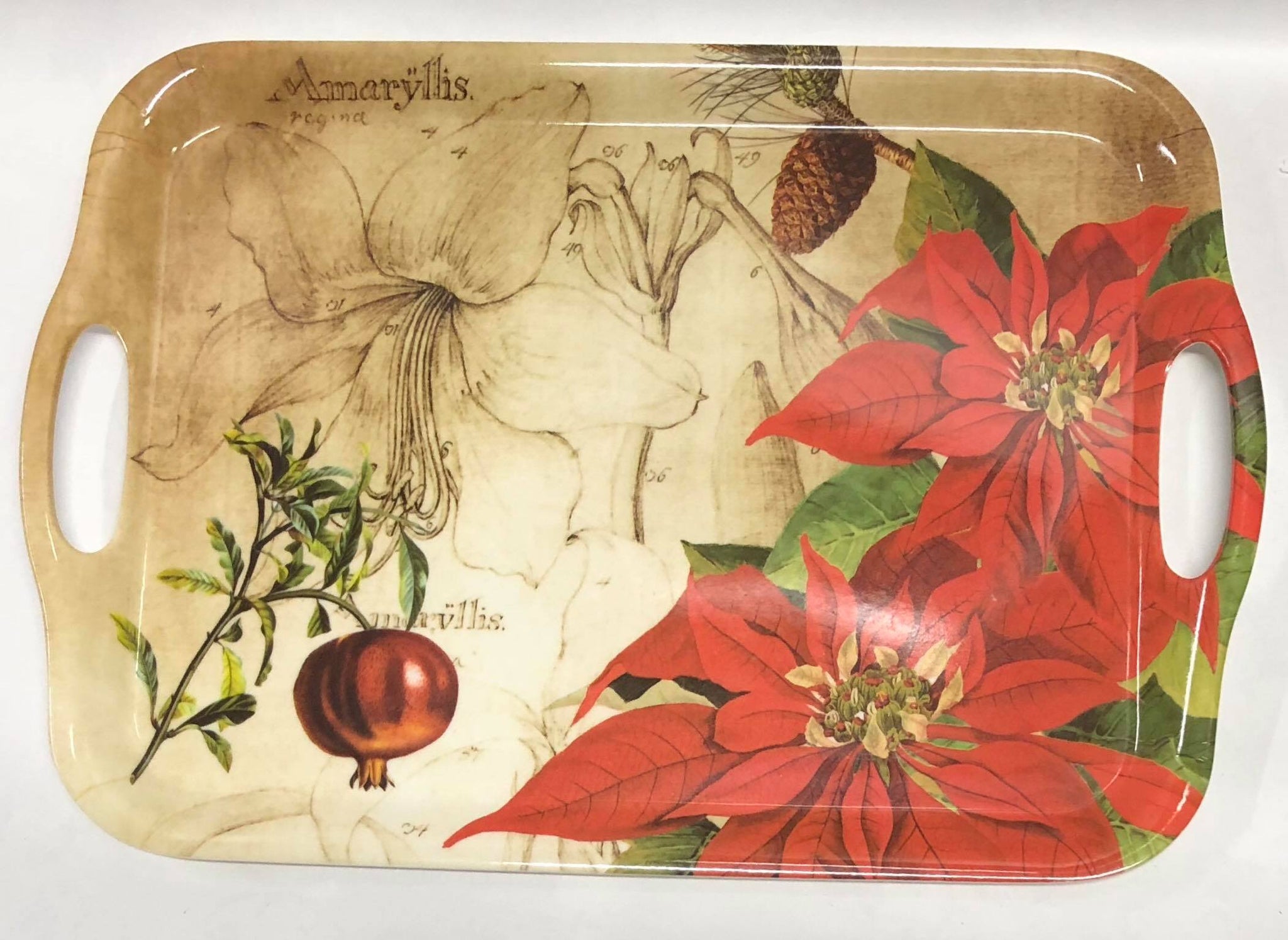 Serving Tray Red Poinsettia