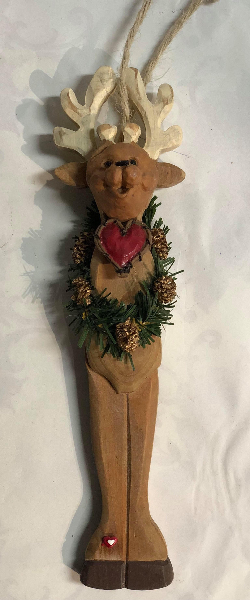 Wooden Deer Tree Ornament