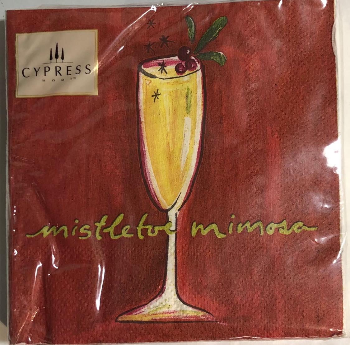 Cocktail Napkin- Mistletoe Mimosa