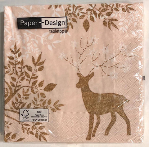 Luncheon Napkin- Golden Bambi
