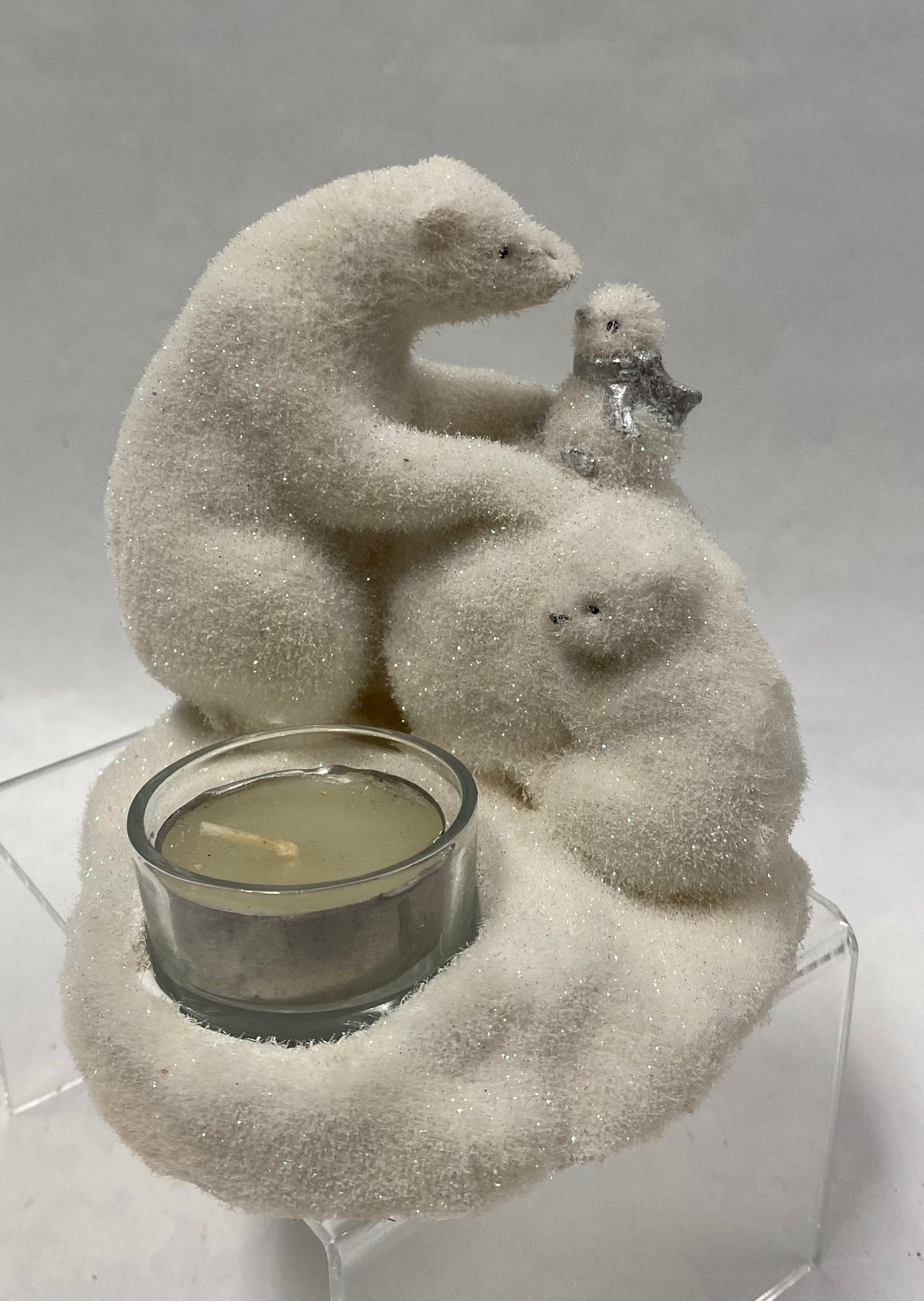 Polar Bear Family With Penguin Figurine Winter Fun
