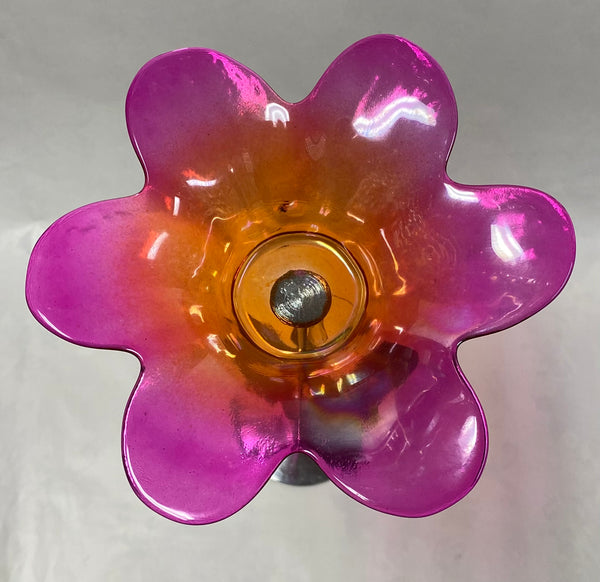 Pink/ Orange Flower Candle Holder