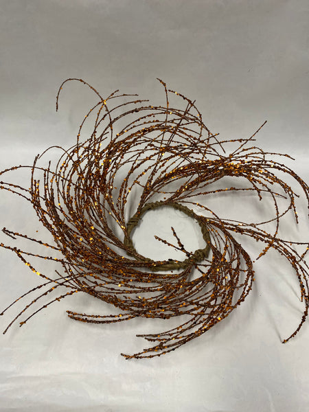 Copper Glitter Wreath/ Candle Ring