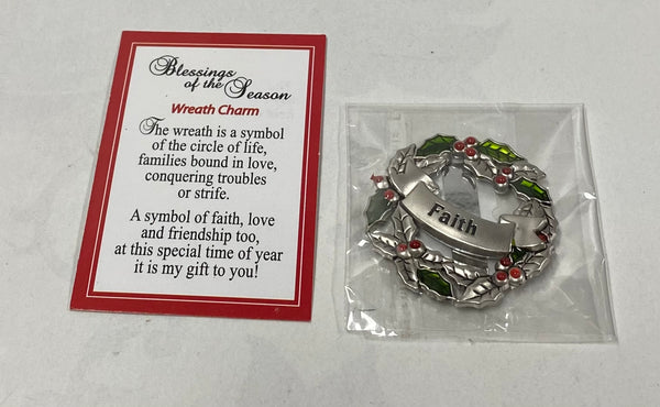 Blessings Of The Season Wreath Charm-Pocket Token