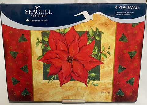 Seagull Studios -Placemats -Christmas Poinsettia