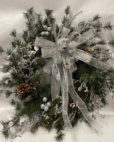 Silver Accented Short Needle Wreath