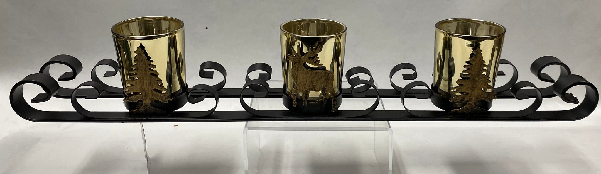 Metal Sleigh Candle Holder