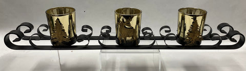 Metal Sleigh Candle Holder