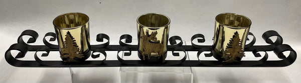 Metal Sleigh Candle Holder