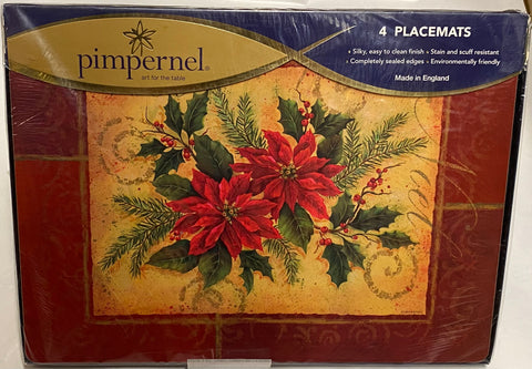 Pimpernel -Placemats - Noel Poinsettia