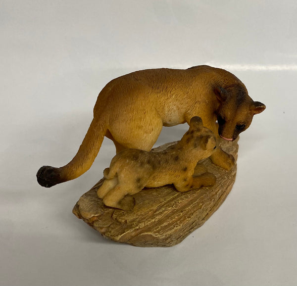 Stone Critters -Mountain Lion And Cub