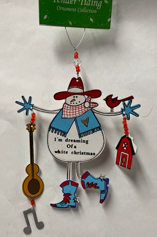 Snowman Tree Ornament -Music