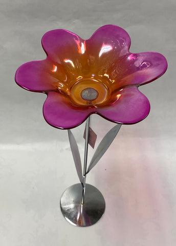 Pink/ Orange Flower Candle Holder