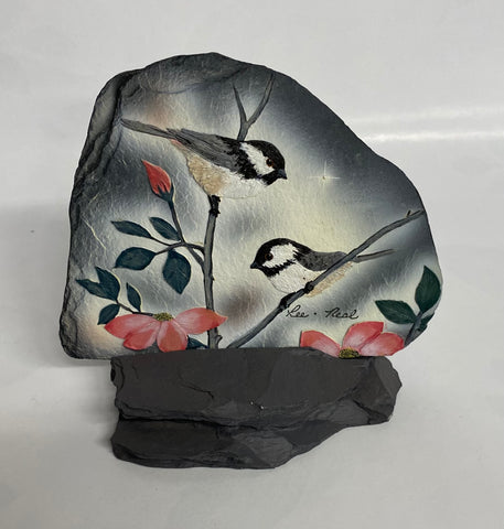 Chickadee Pair -Slate