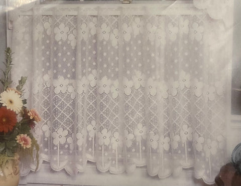 Flower Power - 60"x15" Valance -Ecru