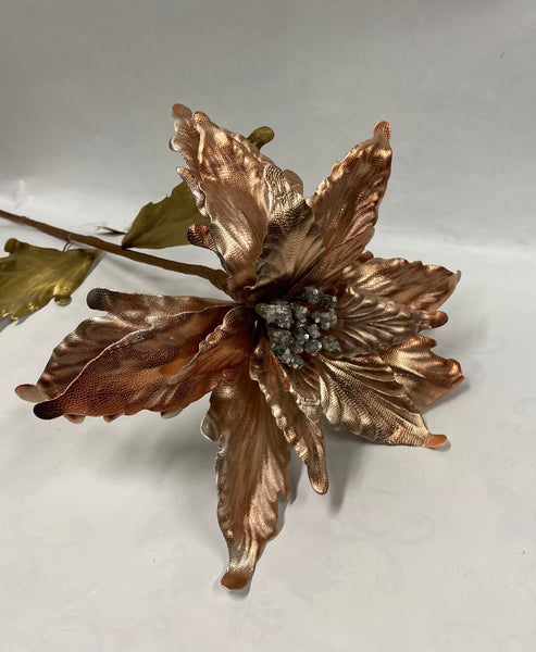 Christmas Pick- Copper Poinsettia