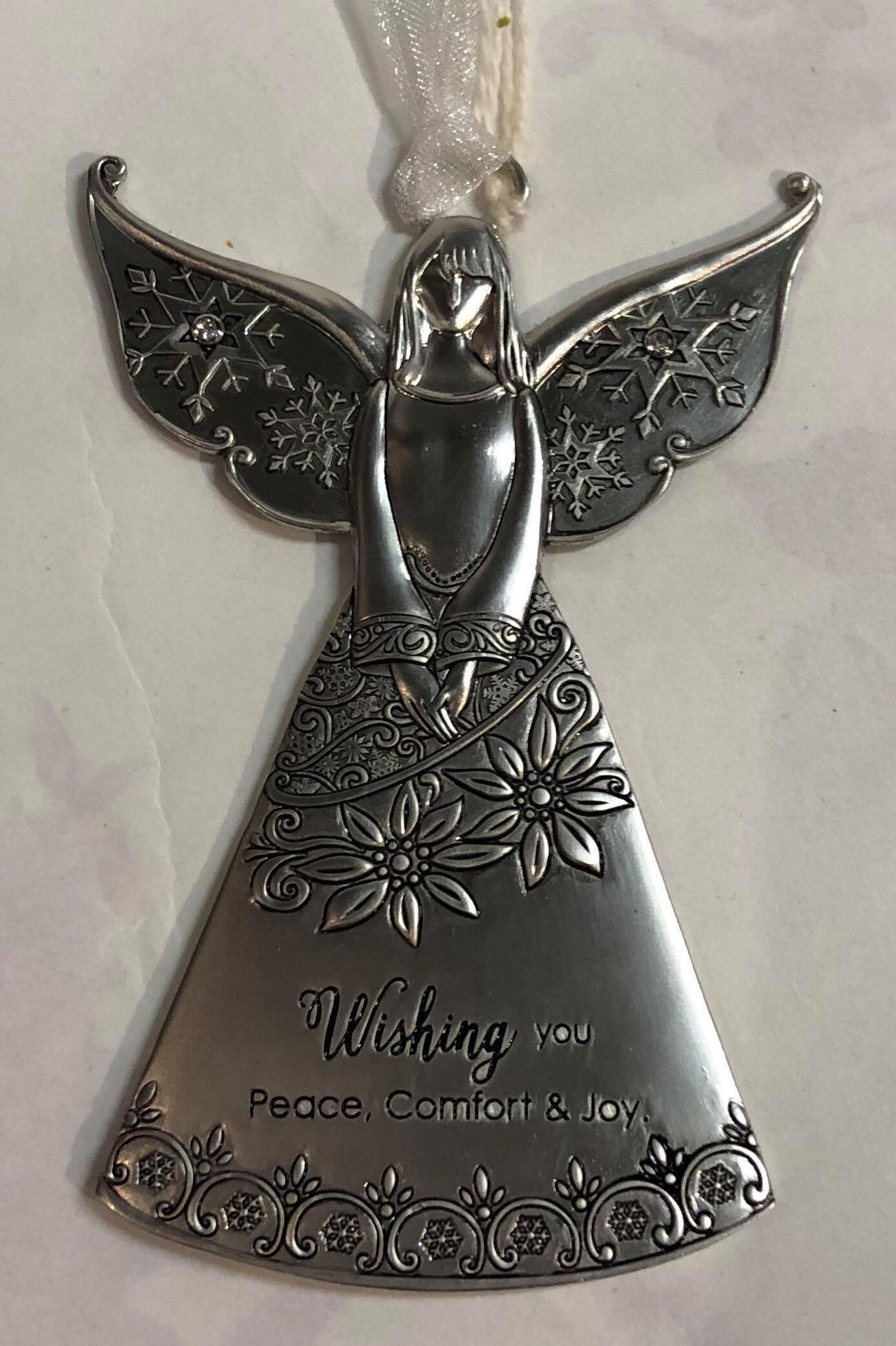 Angel Tree Ornament "Wishing you peace, comfort and joy"