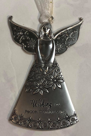 Angel Tree Ornament "Wishing you peace, comfort and joy"