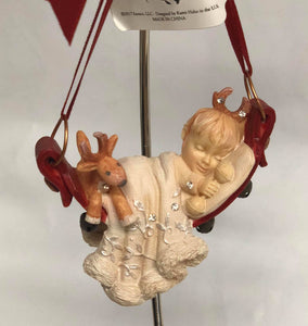 Baby's 1st Christmas Ornament -Baby wearing reindeer antlers