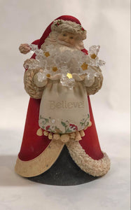 Santa "Believe" Figurine -Lights Up