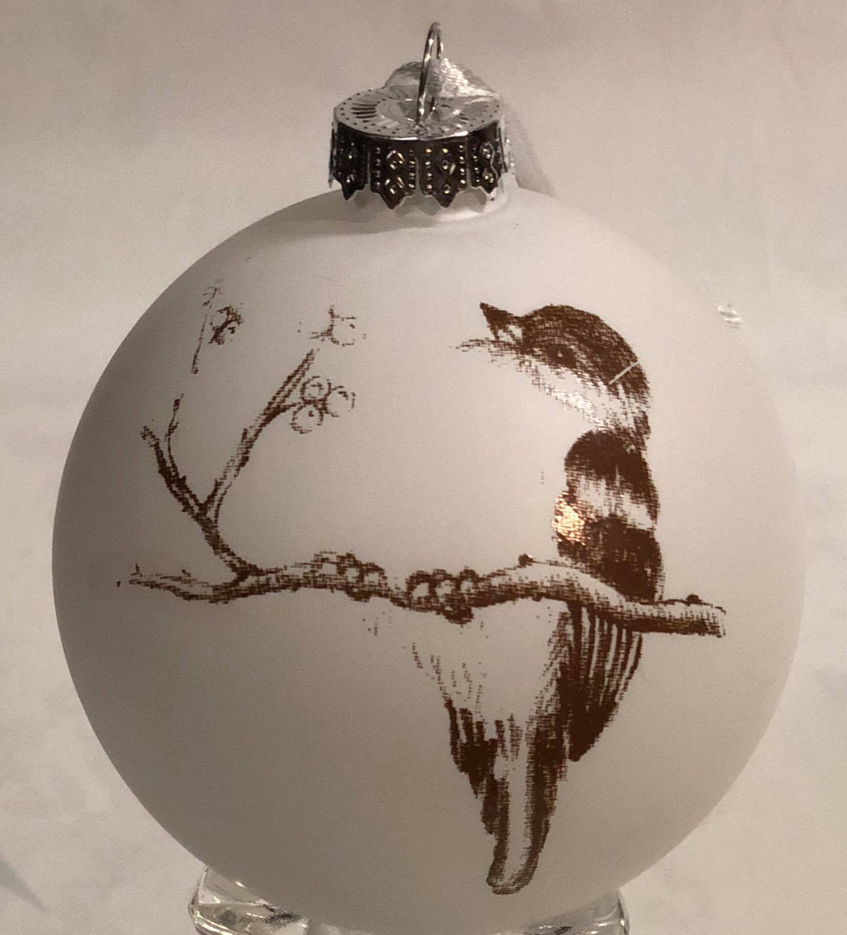 White ornament -bird on branch