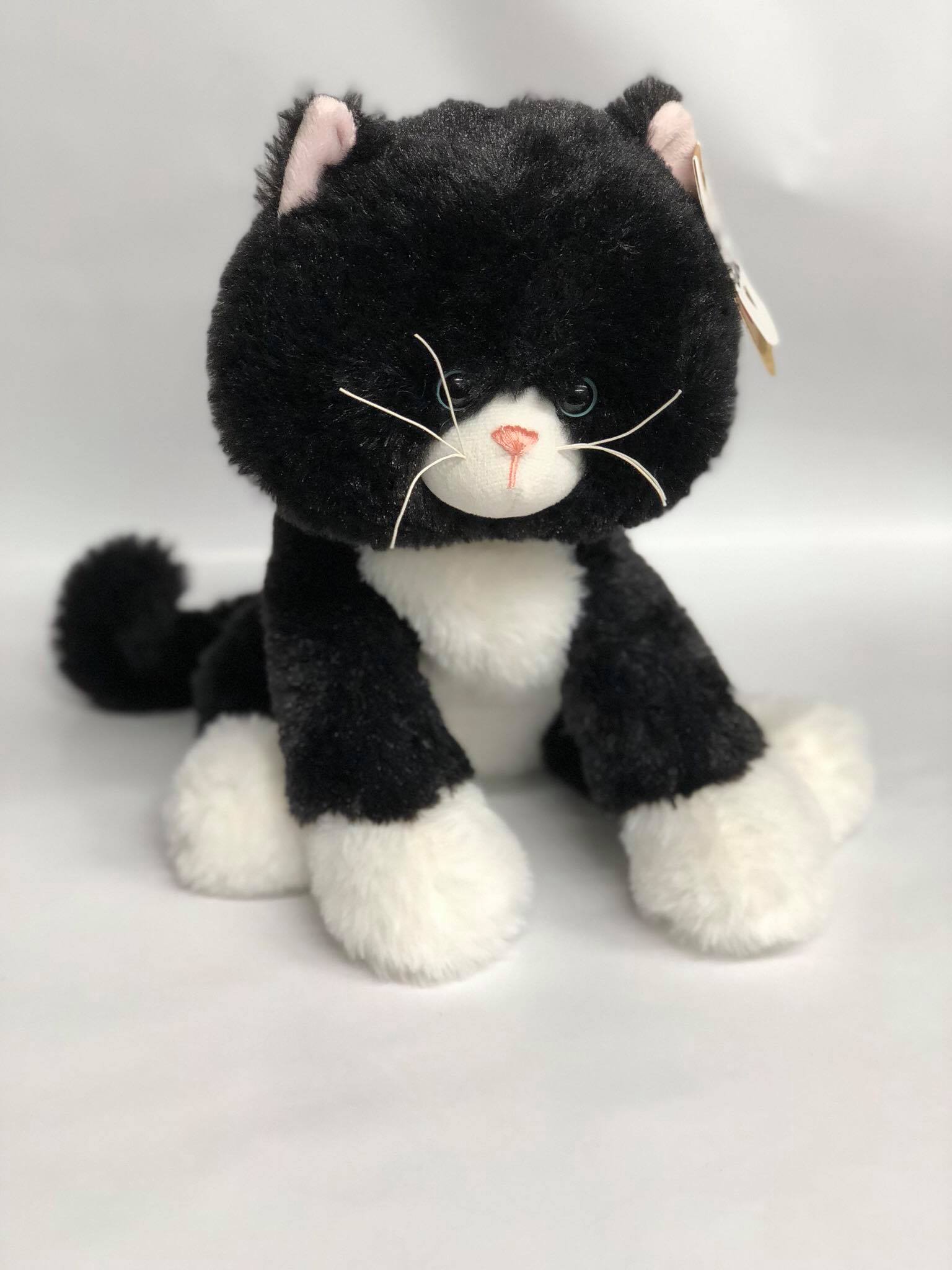 Plush Cat- Callie -Black and White