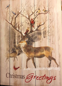 "Christmas greetings"-deer