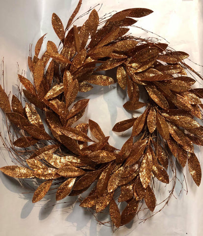 Sparkly copper wreath