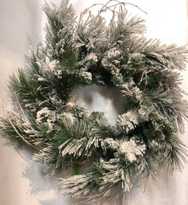 Flocked pine wreath