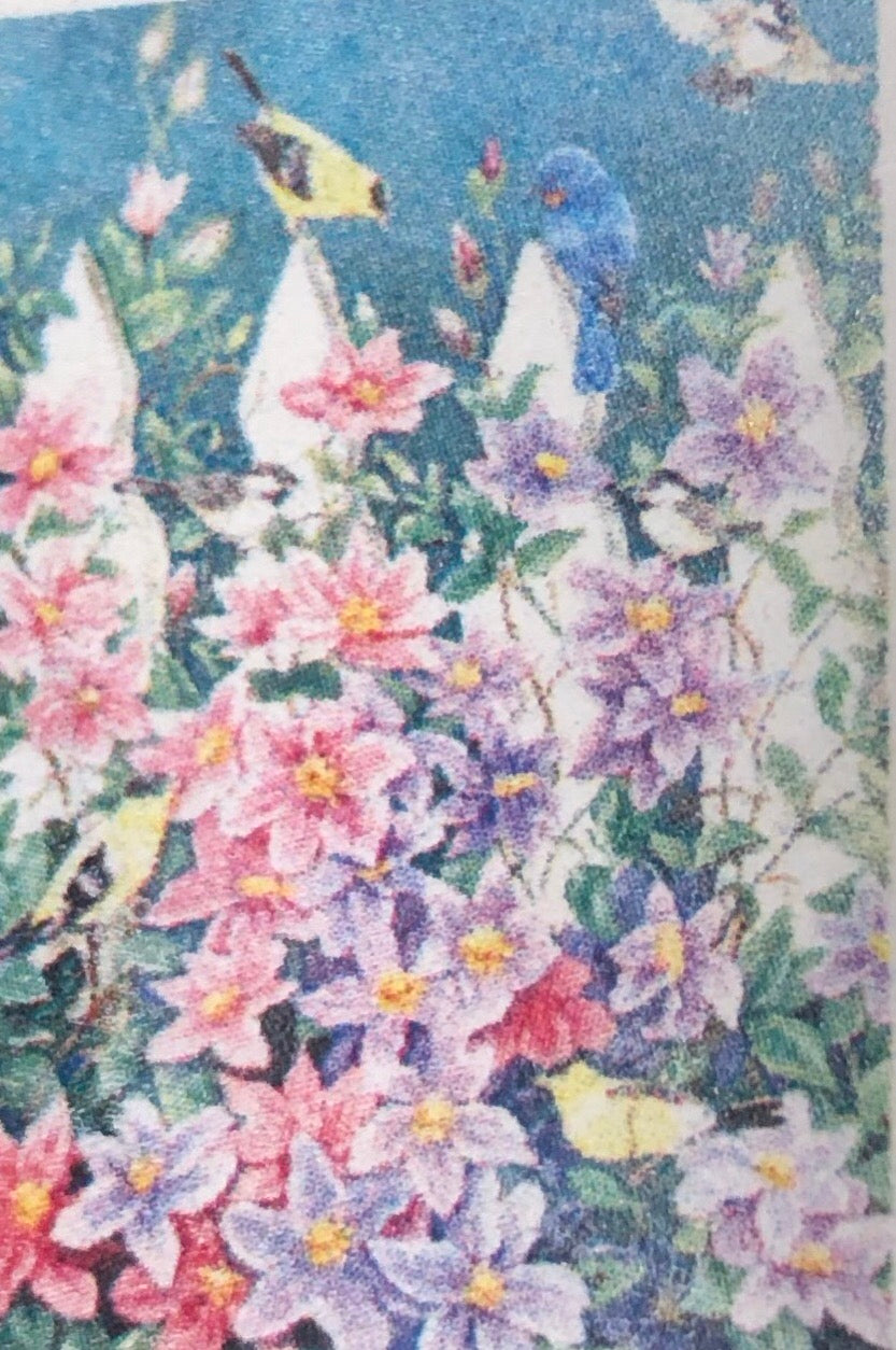 Songbirds Picket Fence - Large Flag