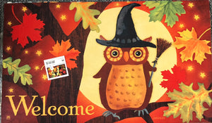 Welcome Owl Halloween Mat - Large