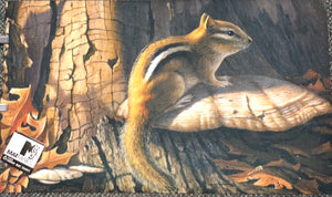 Chipmunk with Fall Leaves Mat - Large