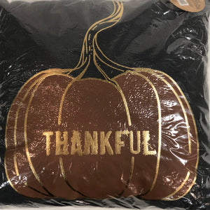 "Thankful"  Pumpkin - Small Pillow