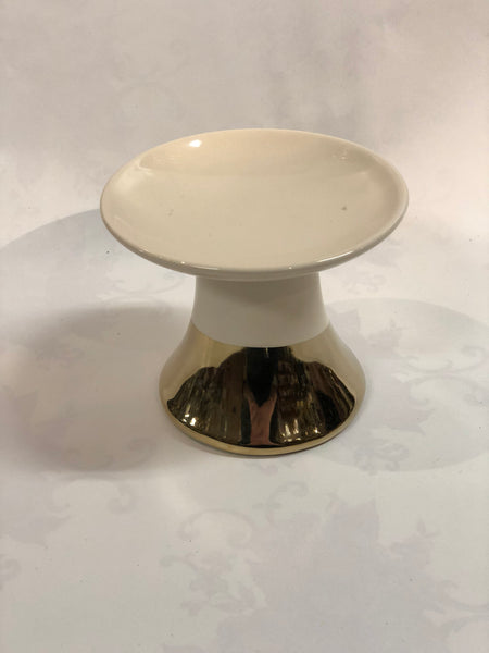 Cream & Gold Ceramic Candle Holder