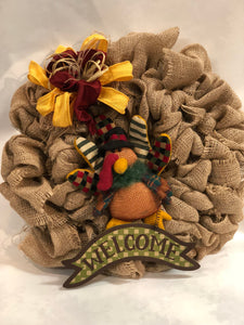 Burlap Wreath with Turkey