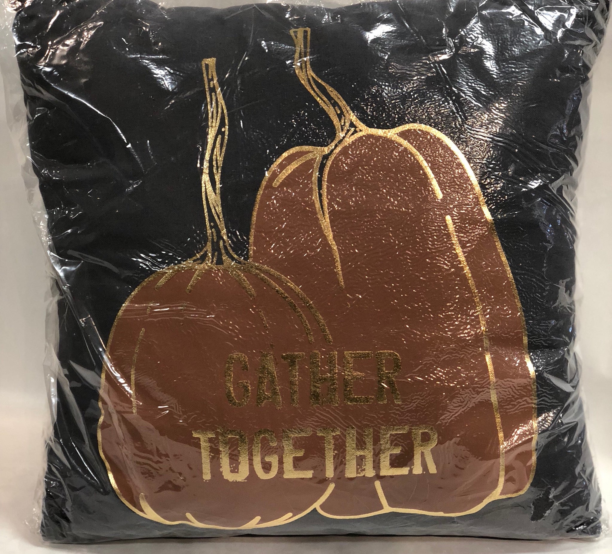 "Gather Together"  Pumpkin - Large Pillow