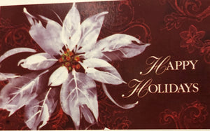 White Poinsettia "Happy Holidays" Mat - Large