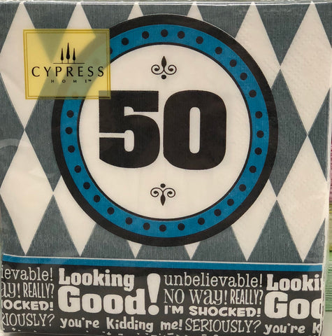 Cocktail Napkin- Happy 50th