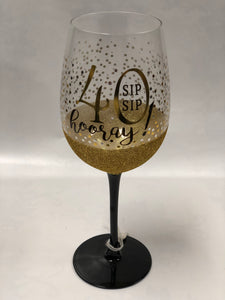 40 Hooray Wine Glass