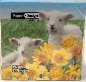 Cocktail Napkin- Cute Lambs