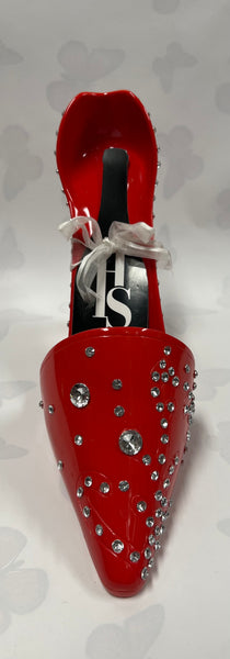 Red High Heel Shoe Wine Holder