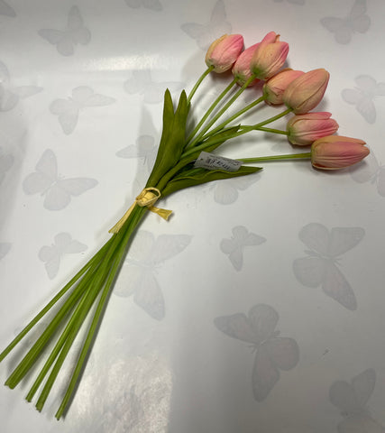 "Feel Real" Pink Tulip Bunch -Artificial