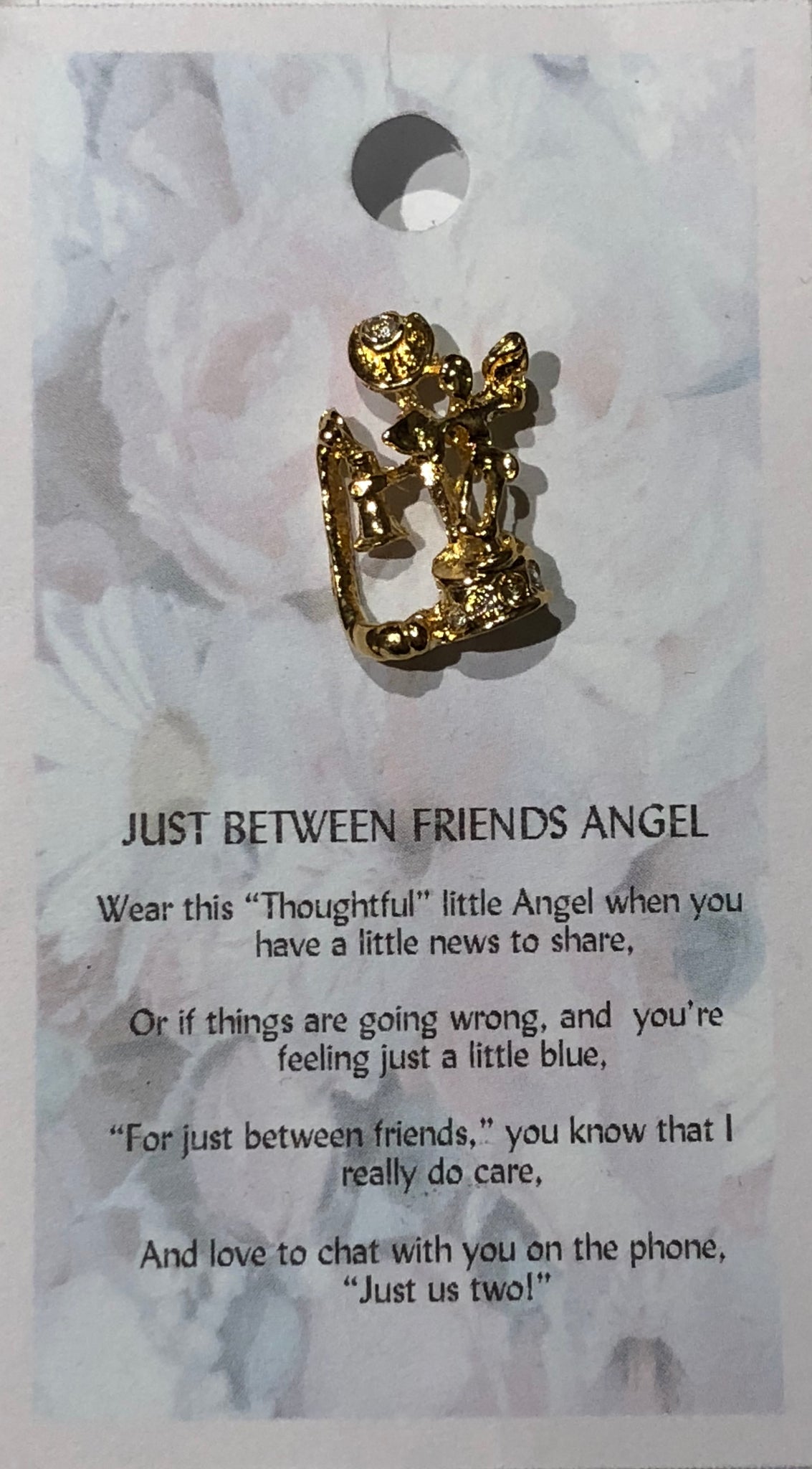 Just Between Friends Angel Pin -Gold