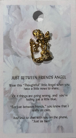 Just Between Friends Angel Pin -Gold