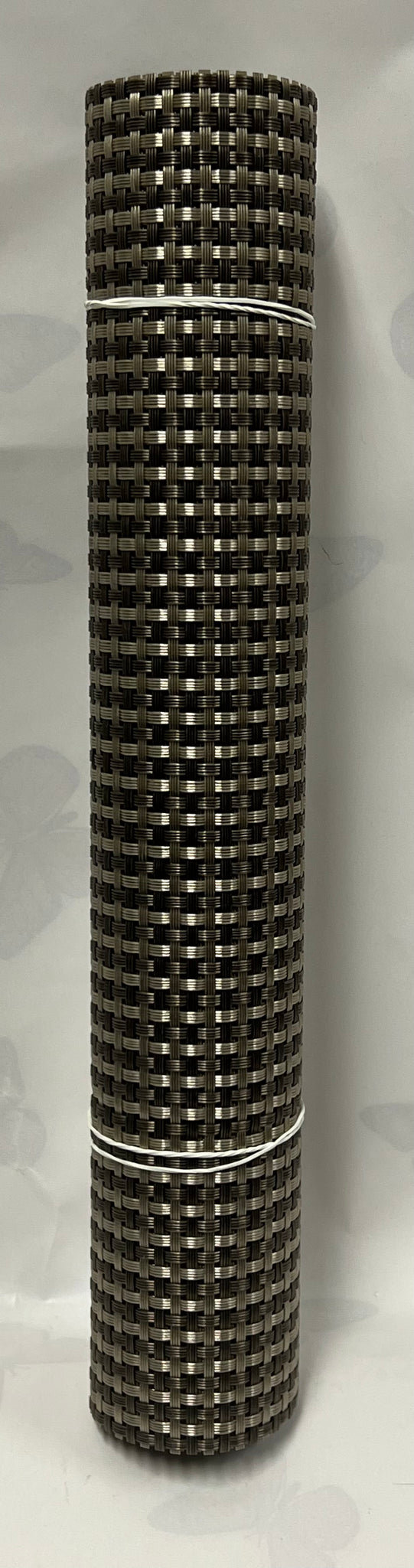 Woven Vinyl Table Runner -Brown/Taupe