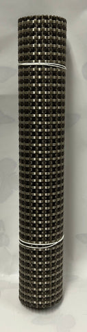 Woven Vinyl Table Runner -Brown/Taupe