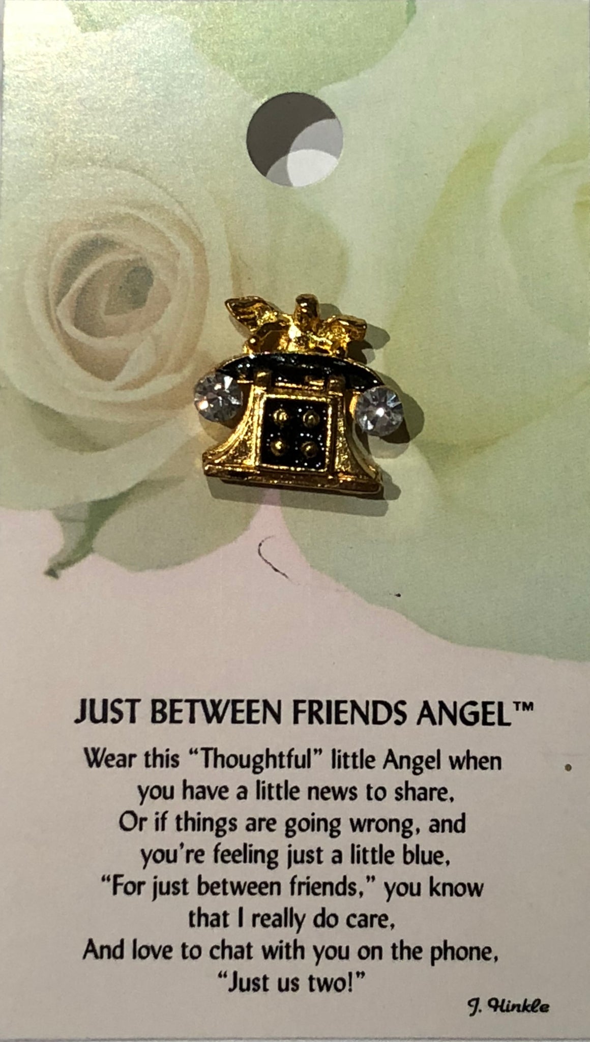 Just Between Friends Angel Pin -Black