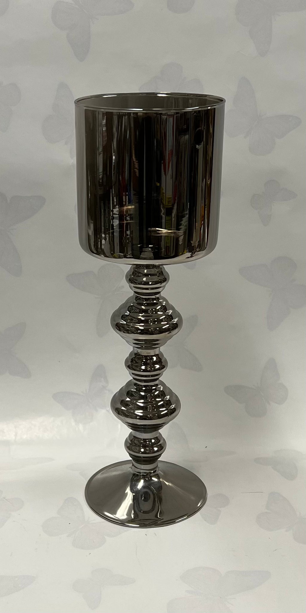 Silver-Grey / Black Candle Holder